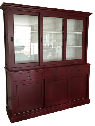 Winkelkast Hattem rood - wit 180 x 45/40 x 220cm - nr. 1