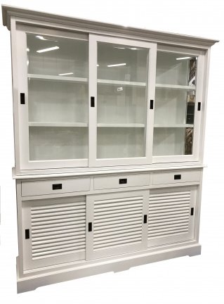 Winkelkast Hattem wit - wit 180 x 45/40 x 220cm louvre deuren - nr. 1