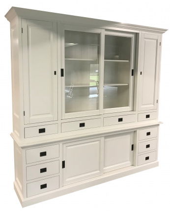 Buffetkast Briele wit - wit 225 x 50/40 x 225cm dichte zijdeuren - nr. 1