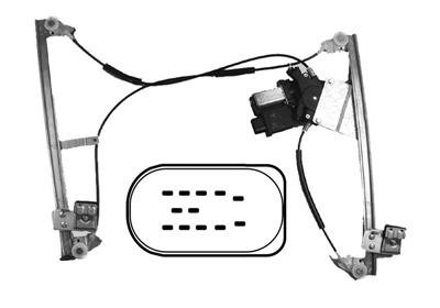 RAAMMECHANISME links voor Electr.+Motor+comfort VW POLO va.1999 > 2002 - 1