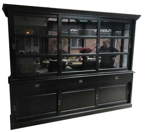 Buffetkast Putten zwart - zwart 300 x 50/40 x 220cm - nr. 1