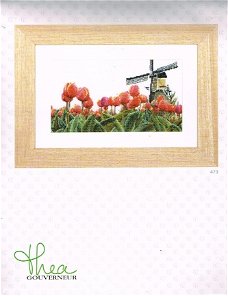 THEA GOUVERNEUR  BORDUURPAKKET , MOLEN MET TULPEN 473