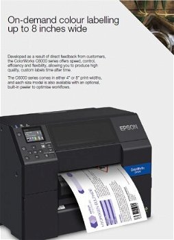 Epson ColorWorks C6000 Series Colour Label Printer with Optional Peeler - 6