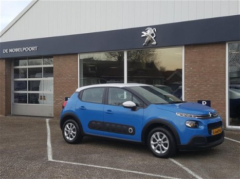 Citroën C3 - 1.2 PureTech 82pk S&S Feel BLAUW WIT DAK, AIRCO, PARKEERHULP, BLUETOOTH WEINIG KM'S DEM - 1