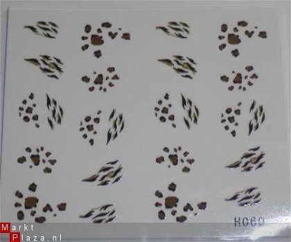 Nagel water Stickers bloem H060 Decals nail art dier panter - 1