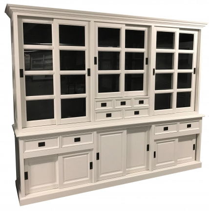 Winkelkast Haarlem wit - zwart 285 x 55/45 x 235cm soft close - nr. 1