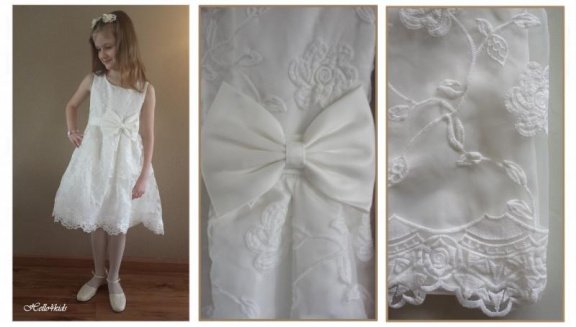 ivoor bruidsmeisjesjurkje trouw kleedje jurkje bruid kleding meisje Elsa - Afbeelding 2