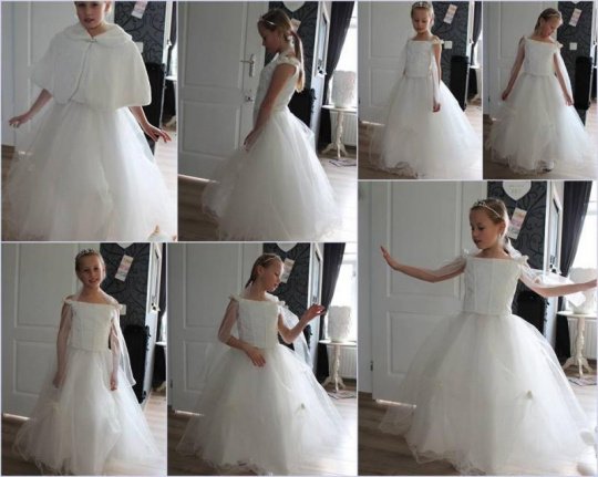 ivoor bruidsmeisjesjurkje trouw kleedje jurkje bruid kleding meisje Elsa - Afbeelding 4