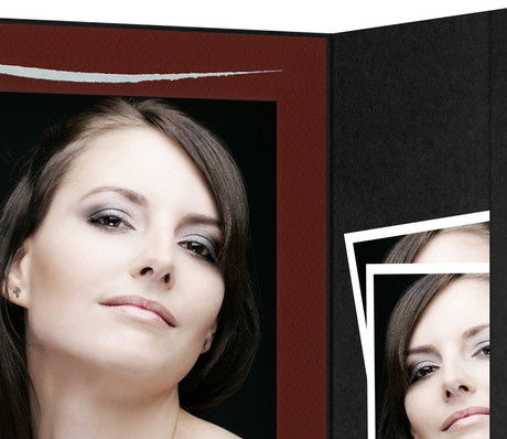 Atelier map voor foto 13 x 18 cm. Bordeaux met zilverstreep - Afbeelding 3