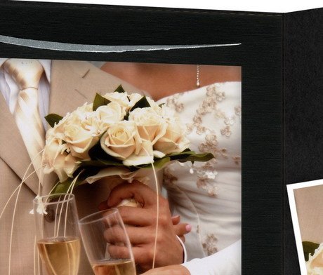 Atelier map voor foto 13 x 18 cm. Zwart met zilverstreep - Afbeelding 3