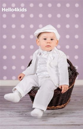 grijs baby kostuumpje bruidsjonker pakje doop doopkleding bretels - Afbeelding 4