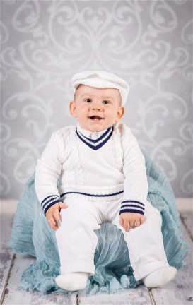 grijs baby kostuumpje bruidsjonker pakje doop doopkleding bretels - Afbeelding 5