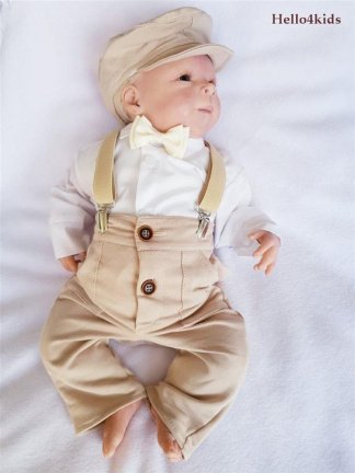 grijs baby kostuumpje bruidsjonker pakje doop doopkleding bretels - Afbeelding 7