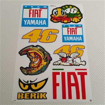 Sticker vel Rossi - Team Fiat Yamaha - Valentino - 46 - 1