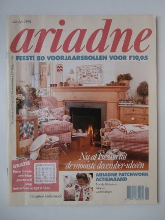 Ariadne nr 10,1991 + porseleinmerklap, kerstmerklap, en 2 antieke merklappen - nr. 1