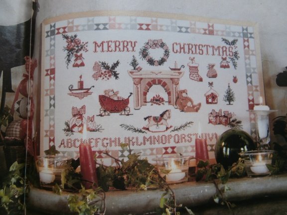 Ariadne nr 10,1991 + porseleinmerklap, kerstmerklap, en 2 antieke merklappen - Afbeelding 3