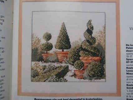 Ariadne nr 5, mei 1991 + merklap in één kleur rood + Borduurpatroon buxus + kindermode - Afbeelding 3