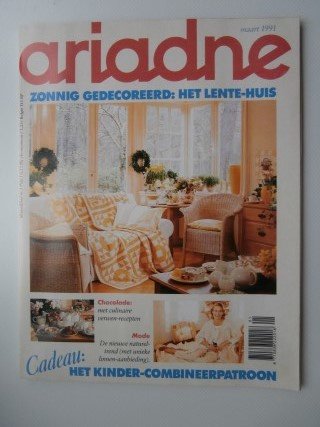 Ariadne nr 3, maart 1991 + merklapje + kinderpatronen - nr. 1