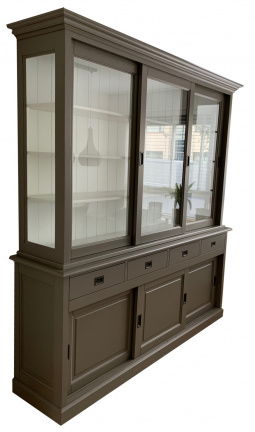 Buffetkast Drunen taupe - wit 200 x 50/40 x 220cm - nr. 1