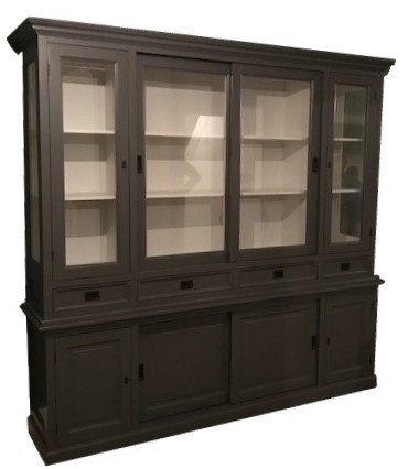 Buffetkast Spijk antraciet - wit 225 x 50/40 x 225cm - nr. 1