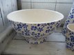 Brocante servies met klein blauw bloementje - 2 - Thumbnail