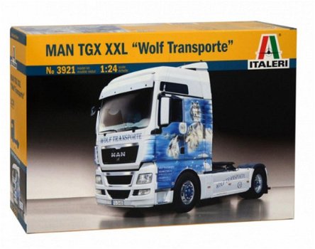 Italeri bouwpakket 3921 1/24 MAN TGX XXL Wolf Transporte - 1