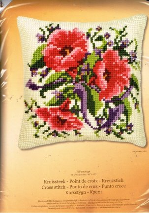 VERVACO BORDUURPAKKET (KUSSEN) BLOEMEN MET PAARS OP=OP - nr. 1