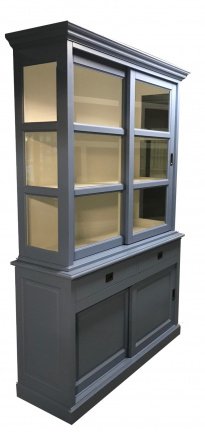 Buffetkast Putten oud blauw - wit 140 x 50/40 x 220cm - nr. 1