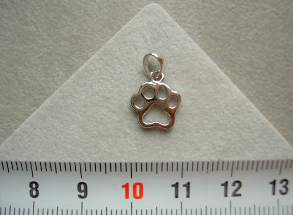 Zilveren hondenpoot hanger pootafdruk hond - nr. 1
