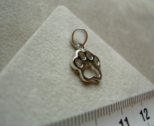 Zilveren hondenpoot hanger pootafdruk hond - Afbeelding 2