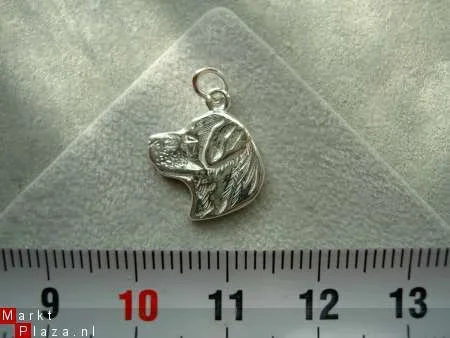 Zilveren Rottweiler / hond (14mm) - nr. 1