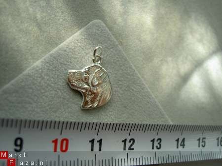 Zilveren Rottweiler / hond (14mm) - Afbeelding 2