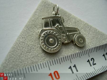 Zilveren Trekker / tractor (groot) - Afbeelding 2