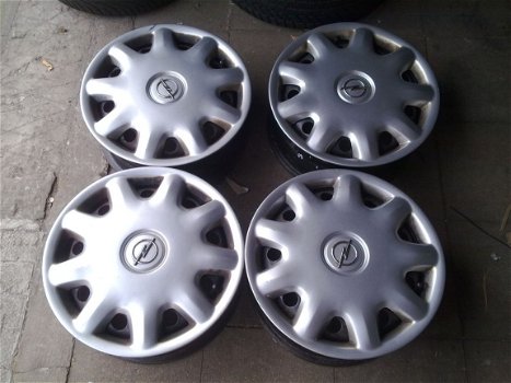 4 Stalen Velgen Opel Vectra Astra G Wieldoppen 15 Inch 5x110 - 1