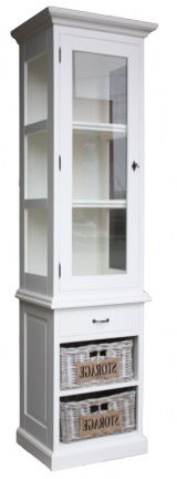 Buffetkast Appelscha wit - wit 60 x 45 x 220cm incl. manden - nr. 1