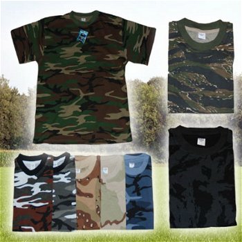 Camouflage Army t-shirts in diversen kleuren - 1