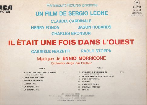 Ennio Morricone-Het Gebeurde In Het Westen -Orig SoundtrckLP - 2