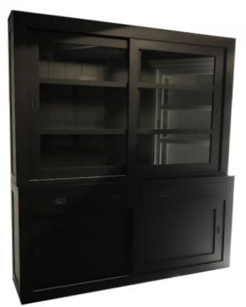 Winkelkast design Hasselt zwart - grijs 200 x 50/40 x 220cm - nr. 1