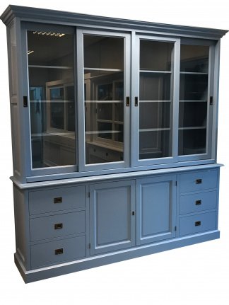 Landelijke buffetkast Houten oud blauw 240 x 50/40 x 240cm - nr. 1