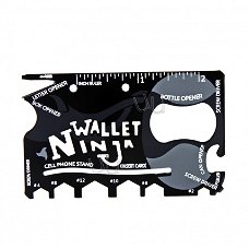 Handige WALLET NINJA TSA  18 in 1 RVS. creditcard multi tool!!