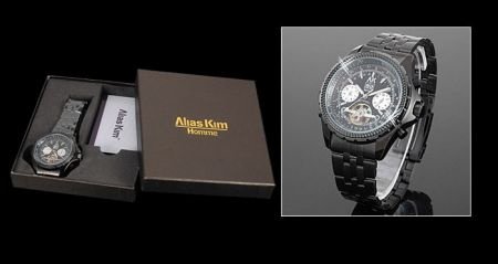 Alias kim Homme automatic Tourbillon Aviator Horloge!!! - 4