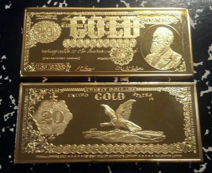 4x 4 Troy Oz 24K .999 layered Gold (goud) USA $ BILL baren! - 3