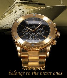 Kronen&Sohne automatic goud Navigator Horloge!!