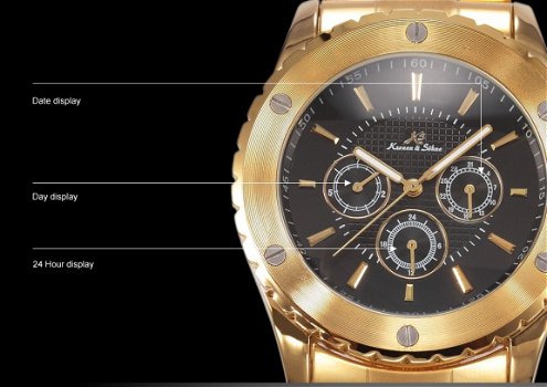 Kronen&Sohne automatic goud Navigator Horloge!! - 6