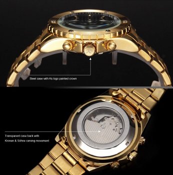 Kronen&Sohne automatic goud Navigator Horloge!! - 7
