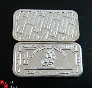 1 Gram puur .999 fijn Zilver baartje,USA IRON SIDES SHIP bar - 3