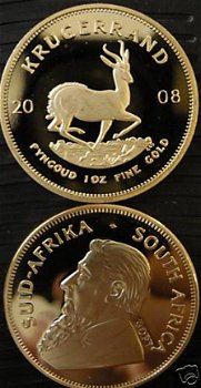 1 Troy Oz 100 Mills 24K .999 gouden 2008 Krugerrand munt - 3