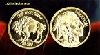 1 Gram puur .999 fijn Zilver/goud muntje,USA Bison indian!! - 1 - Thumbnail