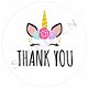 Witte stickers thank you unicorn Ø 40mm (24 stuks) - 1 - Thumbnail