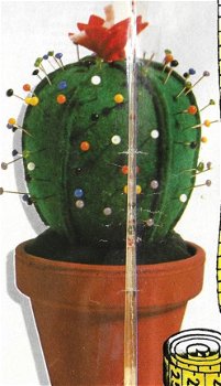 patroon 99 cactus van vilt,speldenkussen - 1